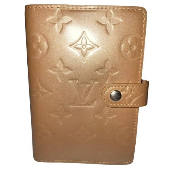 Louis Vuitton Wallet Cover Agenda Golden Brown Monogram Vernis Vintage - Picture 7 of 9